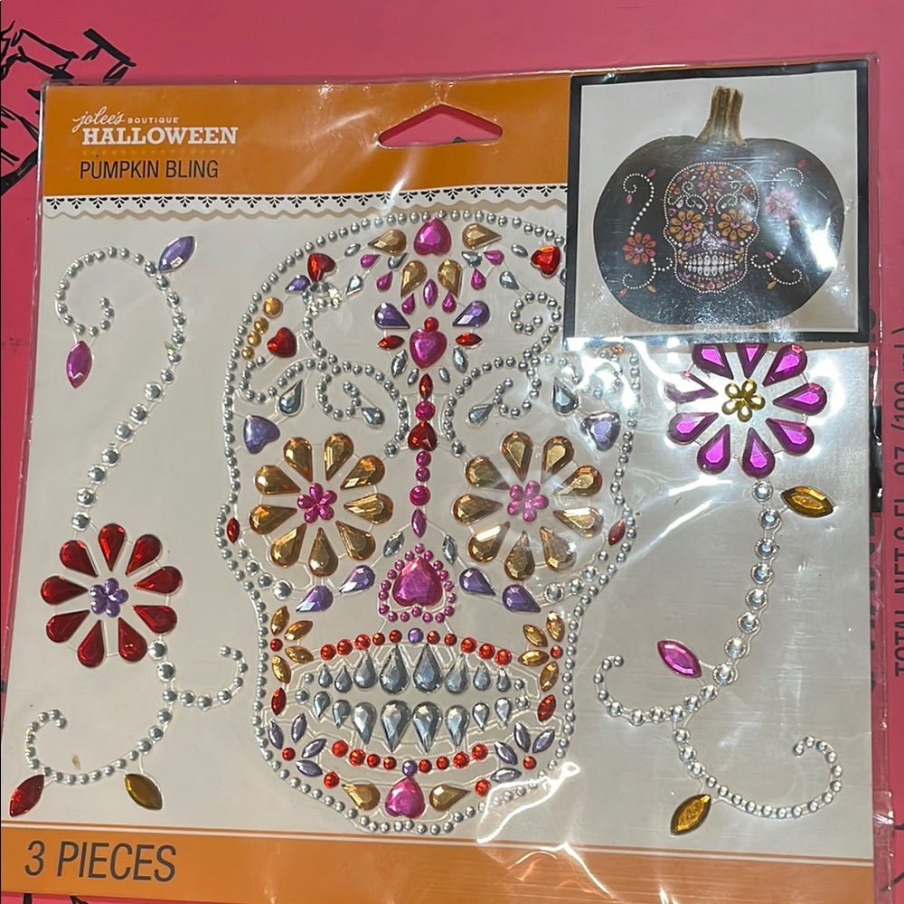 Sugar skull pumpkin decals